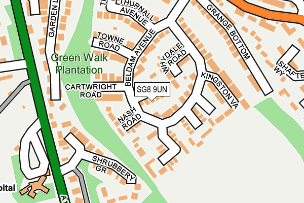 SG8 9UN map - OS OpenMap – Local (Ordnance Survey)