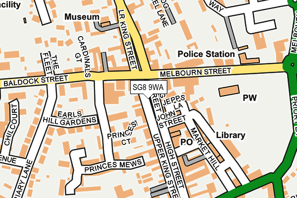 SG8 9WA map - OS OpenMap – Local (Ordnance Survey)