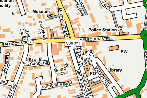 SG8 9YY map - OS OpenMap – Local (Ordnance Survey)