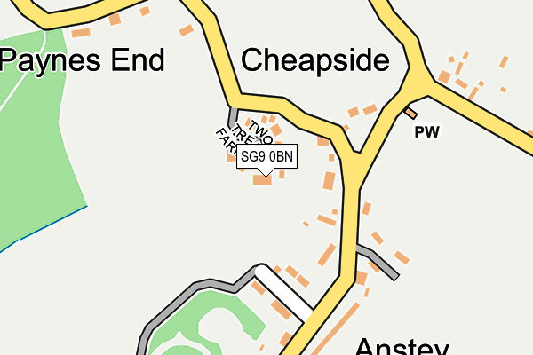 SG9 0BN map - OS OpenMap – Local (Ordnance Survey)