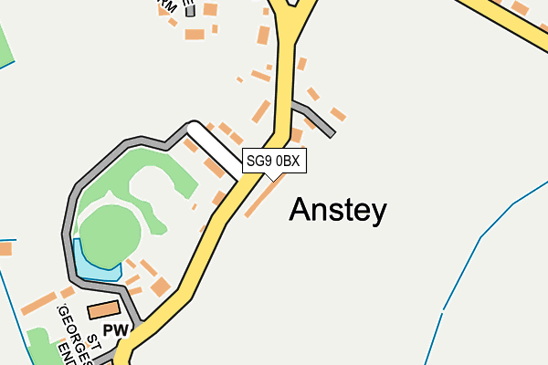 SG9 0BX map - OS OpenMap – Local (Ordnance Survey)