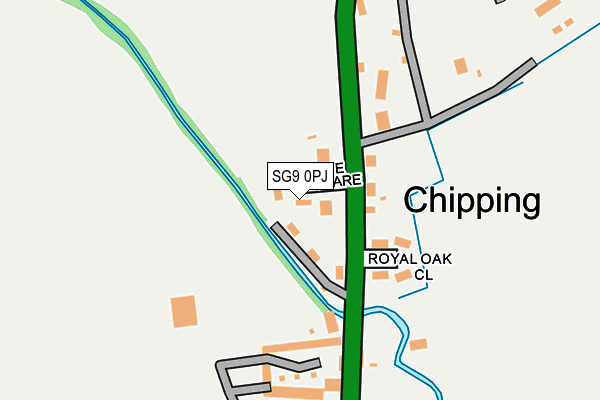 SG9 0PJ map - OS OpenMap – Local (Ordnance Survey)