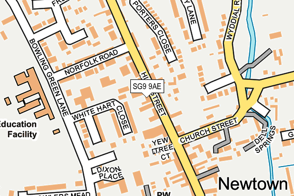 SG9 9AE map - OS OpenMap – Local (Ordnance Survey)