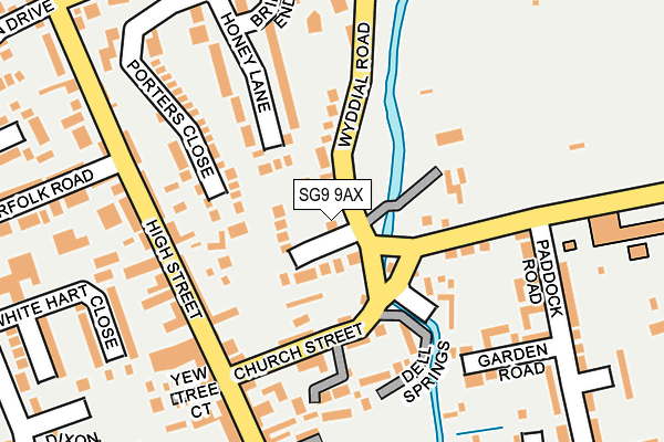 SG9 9AX map - OS OpenMap – Local (Ordnance Survey)