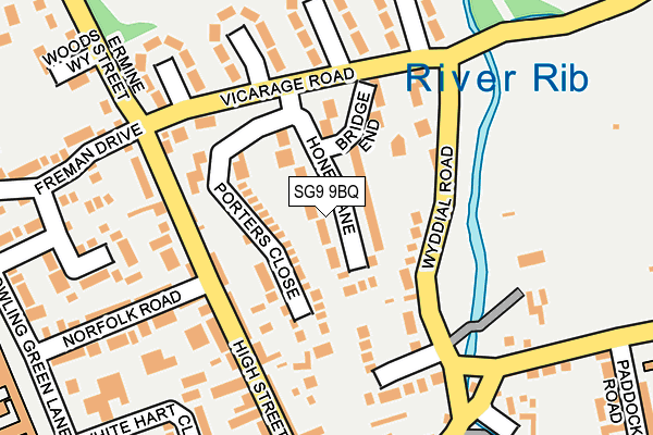 SG9 9BQ map - OS OpenMap – Local (Ordnance Survey)