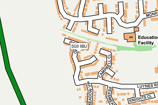SG9 9BU map - OS OpenMap – Local (Ordnance Survey)