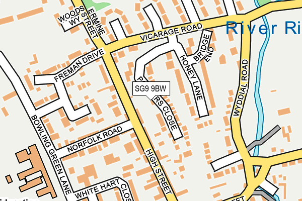 SG9 9BW map - OS OpenMap – Local (Ordnance Survey)