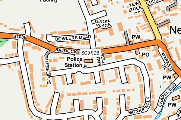 SG9 9DB map - OS OpenMap – Local (Ordnance Survey)