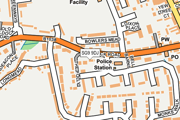 SG9 9DJ map - OS OpenMap – Local (Ordnance Survey)