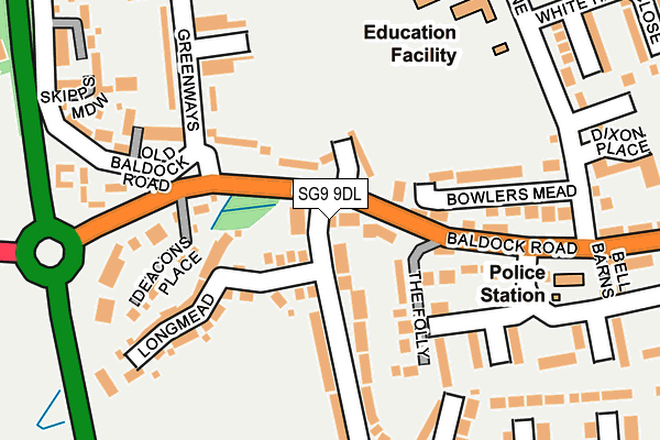 SG9 9DL map - OS OpenMap – Local (Ordnance Survey)