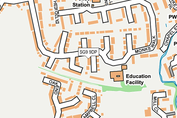 SG9 9DP map - OS OpenMap – Local (Ordnance Survey)