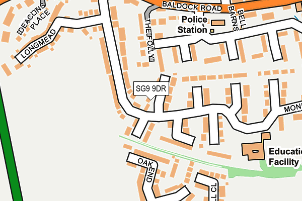 SG9 9DR map - OS OpenMap – Local (Ordnance Survey)