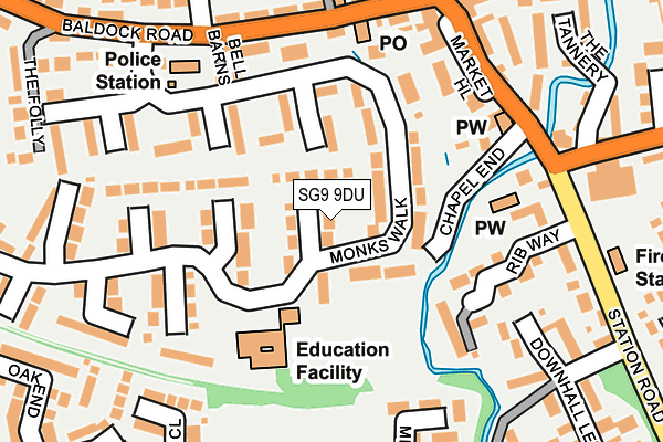 SG9 9DU map - OS OpenMap – Local (Ordnance Survey)