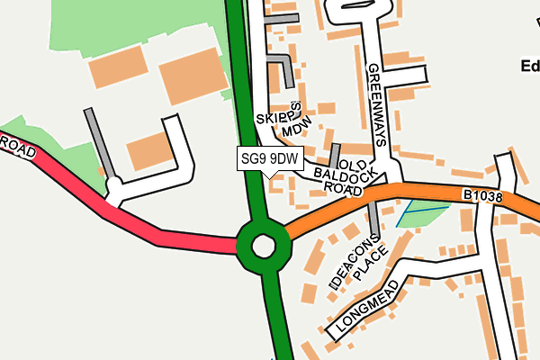 SG9 9DW map - OS OpenMap – Local (Ordnance Survey)