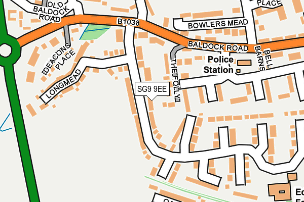 SG9 9EE map - OS OpenMap – Local (Ordnance Survey)