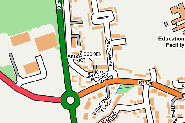 SG9 9EN map - OS OpenMap – Local (Ordnance Survey)