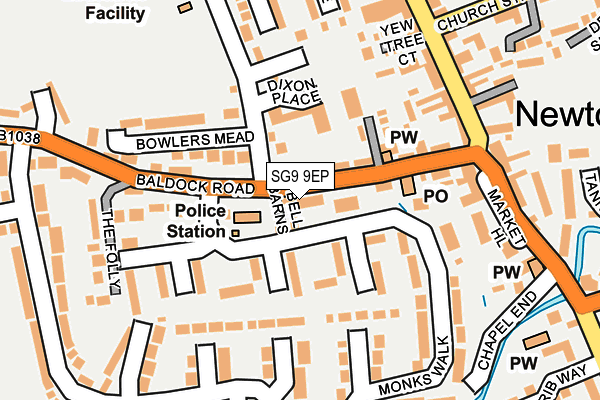 SG9 9EP map - OS OpenMap – Local (Ordnance Survey)