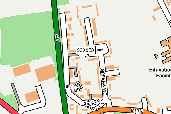 SG9 9EQ map - OS OpenMap – Local (Ordnance Survey)