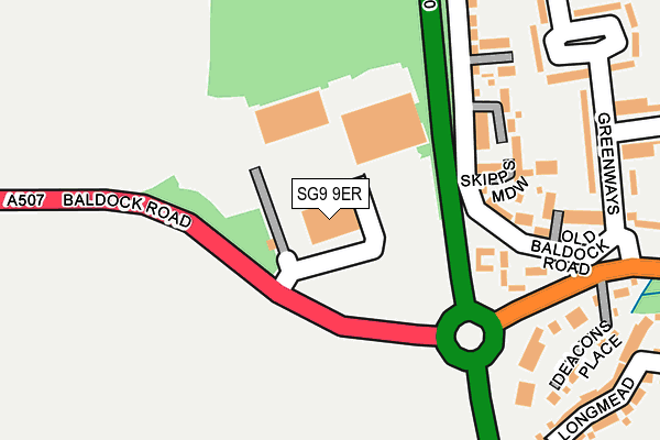SG9 9ER map - OS OpenMap – Local (Ordnance Survey)