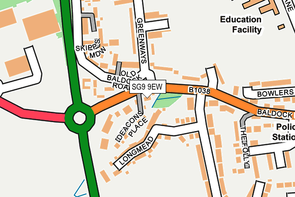 SG9 9EW map - OS OpenMap – Local (Ordnance Survey)