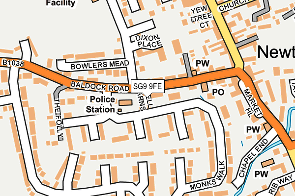 SG9 9FE map - OS OpenMap – Local (Ordnance Survey)