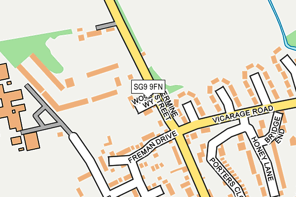 SG9 9FN map - OS OpenMap – Local (Ordnance Survey)