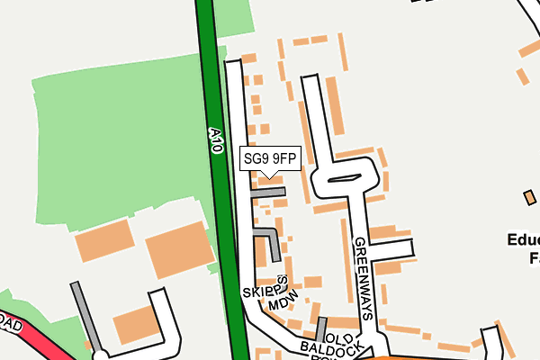 SG9 9FP map - OS OpenMap – Local (Ordnance Survey)