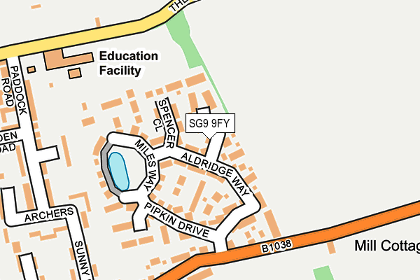SG9 9FY map - OS OpenMap – Local (Ordnance Survey)