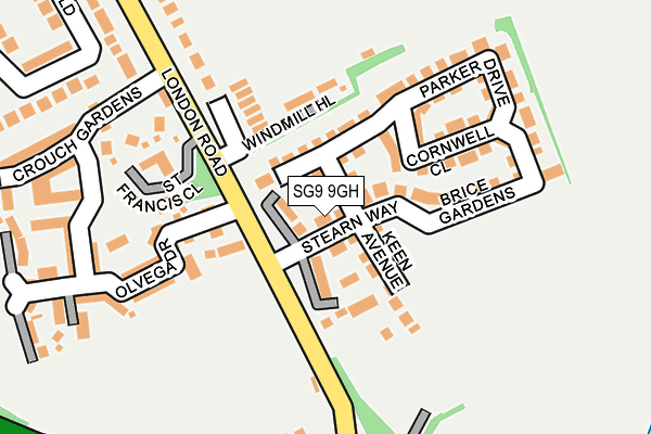SG9 9GH map - OS OpenMap – Local (Ordnance Survey)