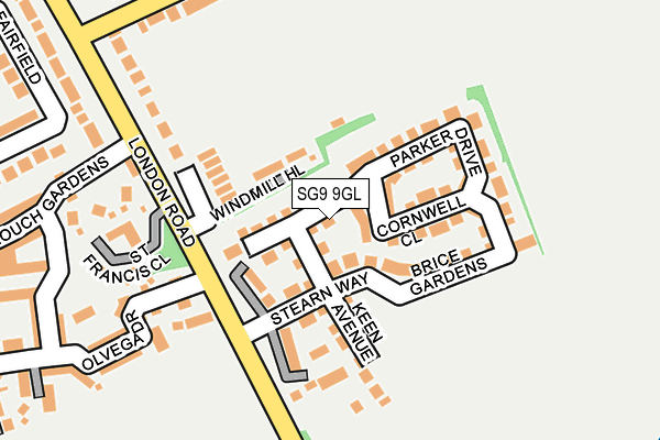 SG9 9GL map - OS OpenMap – Local (Ordnance Survey)