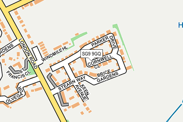 SG9 9GQ map - OS OpenMap – Local (Ordnance Survey)