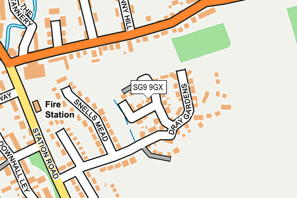 SG9 9GX map - OS OpenMap – Local (Ordnance Survey)