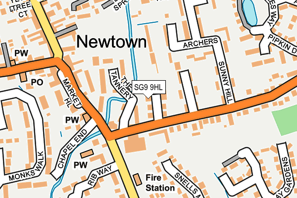 SG9 9HL map - OS OpenMap – Local (Ordnance Survey)