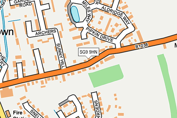 SG9 9HN map - OS OpenMap – Local (Ordnance Survey)