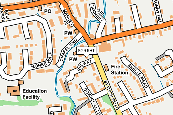 SG9 9HT map - OS OpenMap – Local (Ordnance Survey)