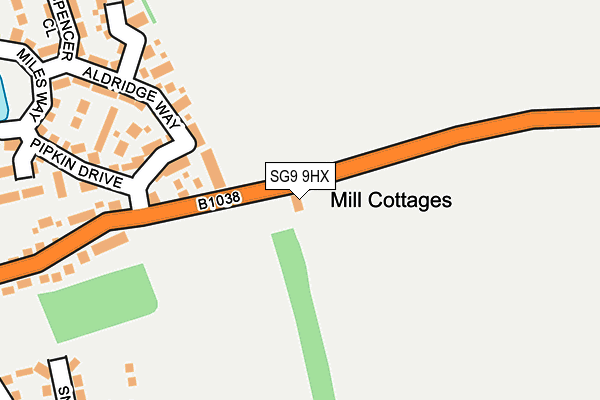 SG9 9HX map - OS OpenMap – Local (Ordnance Survey)