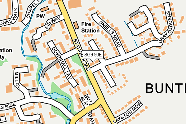 SG9 9JE map - OS OpenMap – Local (Ordnance Survey)