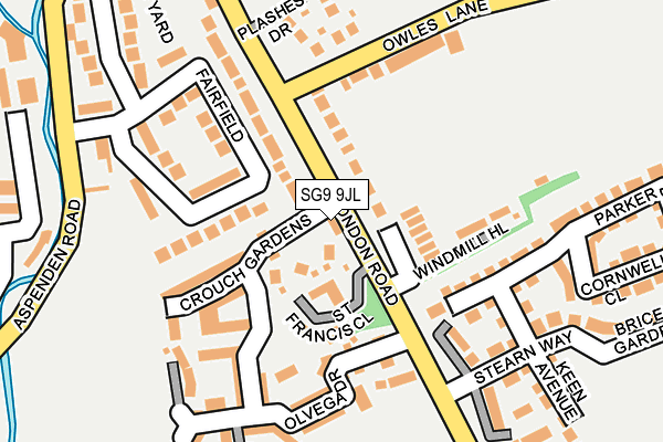SG9 9JL map - OS OpenMap – Local (Ordnance Survey)