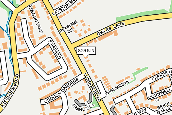 SG9 9JN map - OS OpenMap – Local (Ordnance Survey)