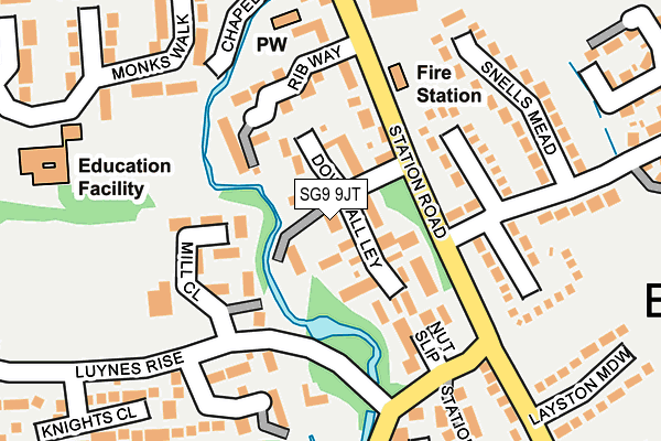 SG9 9JT map - OS OpenMap – Local (Ordnance Survey)