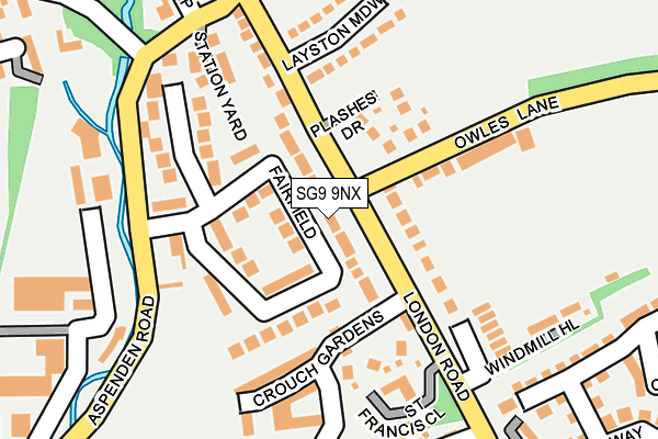 SG9 9NX map - OS OpenMap – Local (Ordnance Survey)