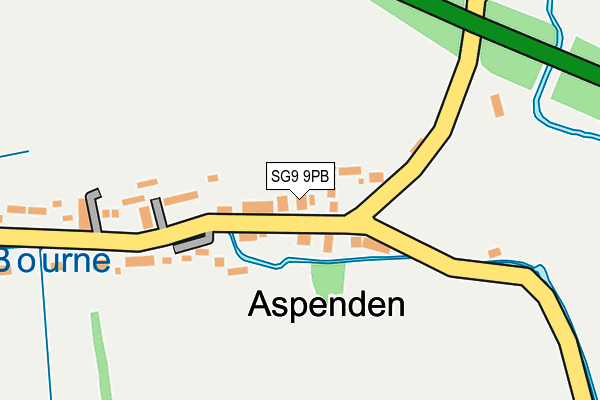 SG9 9PB map - OS OpenMap – Local (Ordnance Survey)