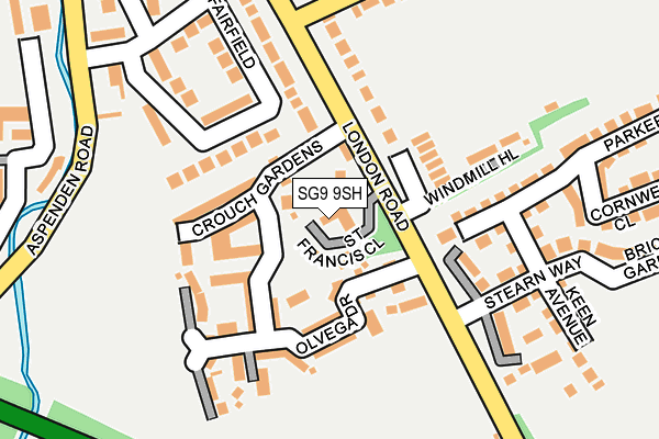 SG9 9SH map - OS OpenMap – Local (Ordnance Survey)
