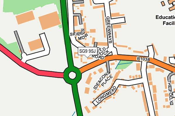 SG9 9SJ map - OS OpenMap – Local (Ordnance Survey)
