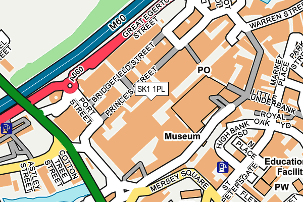 SK1 1PL map - OS OpenMap – Local (Ordnance Survey)
