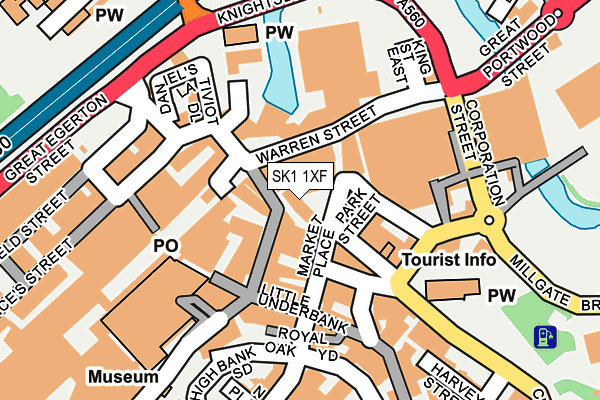 SK1 1XF map - OS OpenMap – Local (Ordnance Survey)