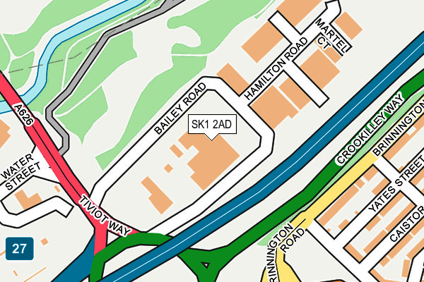 SK1 2AD map - OS OpenMap – Local (Ordnance Survey)