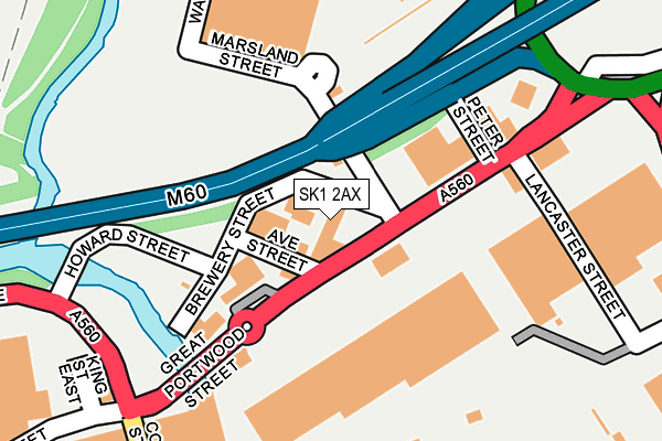 SK1 2AX map - OS OpenMap – Local (Ordnance Survey)