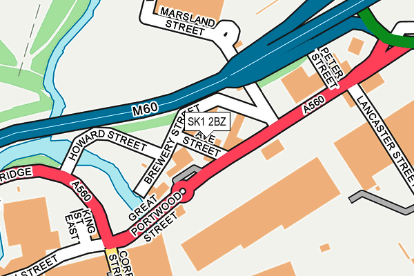 SK1 2BZ map - OS OpenMap – Local (Ordnance Survey)