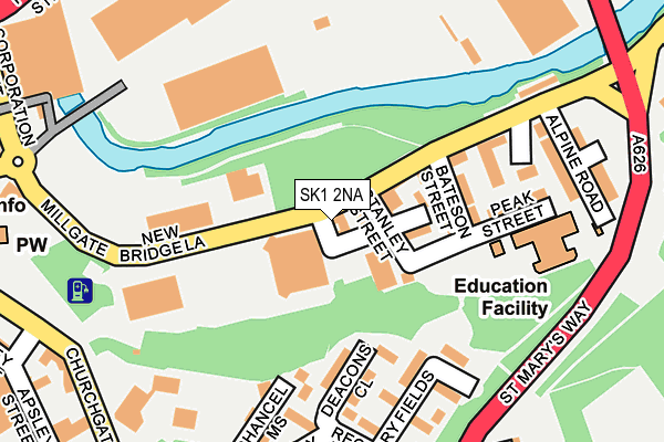 SK1 2NA map - OS OpenMap – Local (Ordnance Survey)